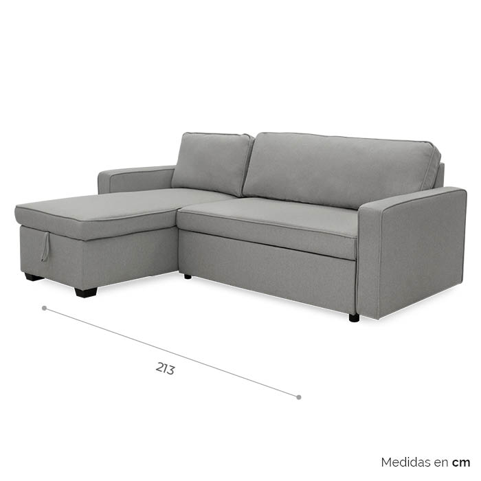 Sala Esquinera B/izq C/sofa Cama Tela Gris Claro Moduk | Sala Esquinera | salas